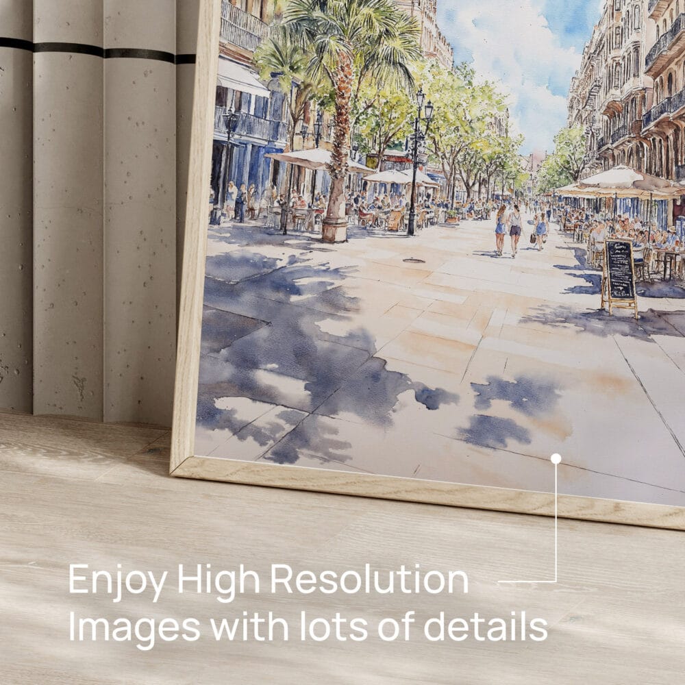 05 - Barcelona Las Ramblas Watercolor Art - Digital Downloads - Detail Zoom.jpg 05 - Barcelona Las Ramblas Watercolor Art - Digital Downloads - Detail Zoom.jpg