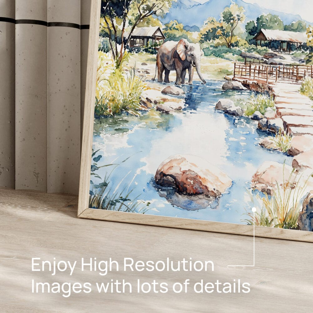 05 - Chaing Mai Elephant Sanctuary Watercolor Art - Digital Downloads - Detail Zoom.jpg 05 - Chaing Mai Elephant Sanctuary Watercolor Art - Digital Downloads - Detail Zoom.jpg