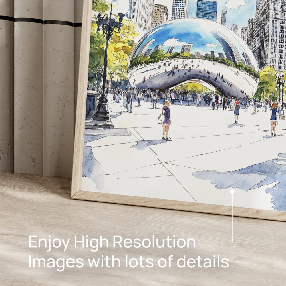 05 - Chicago The Bean Cloud Gate Watercolor Art - Digital Downloads - Detail Zoom.jpg 05 - Chicago The Bean Cloud Gate Watercolor Art - Digital Downloads - Detail Zoom.jpg