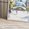 05 - Chicago The Bean Cloud Gate Watercolor Art - Digital Downloads - Detail Zoom.jpg