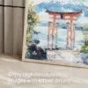 05 - Hakone Gate Watercolor Art - Digital Downloads - Detail Zoom.jpg