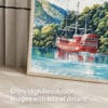 05 - Hakone with Mount Fuji Watercolor Art - Digital Downloads - Detail Zoom.jpg