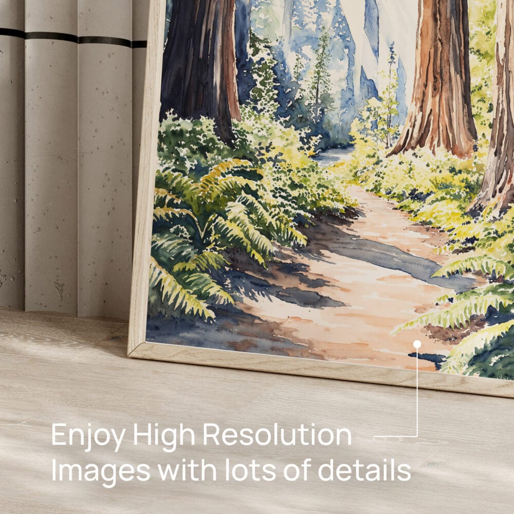 05 - Redwood Nationall Park Watercolor Art - Digital Downloads - Detail Zoom.jpg 05 - Redwood Nationall Park Watercolor Art - Digital Downloads - Detail Zoom.jpg