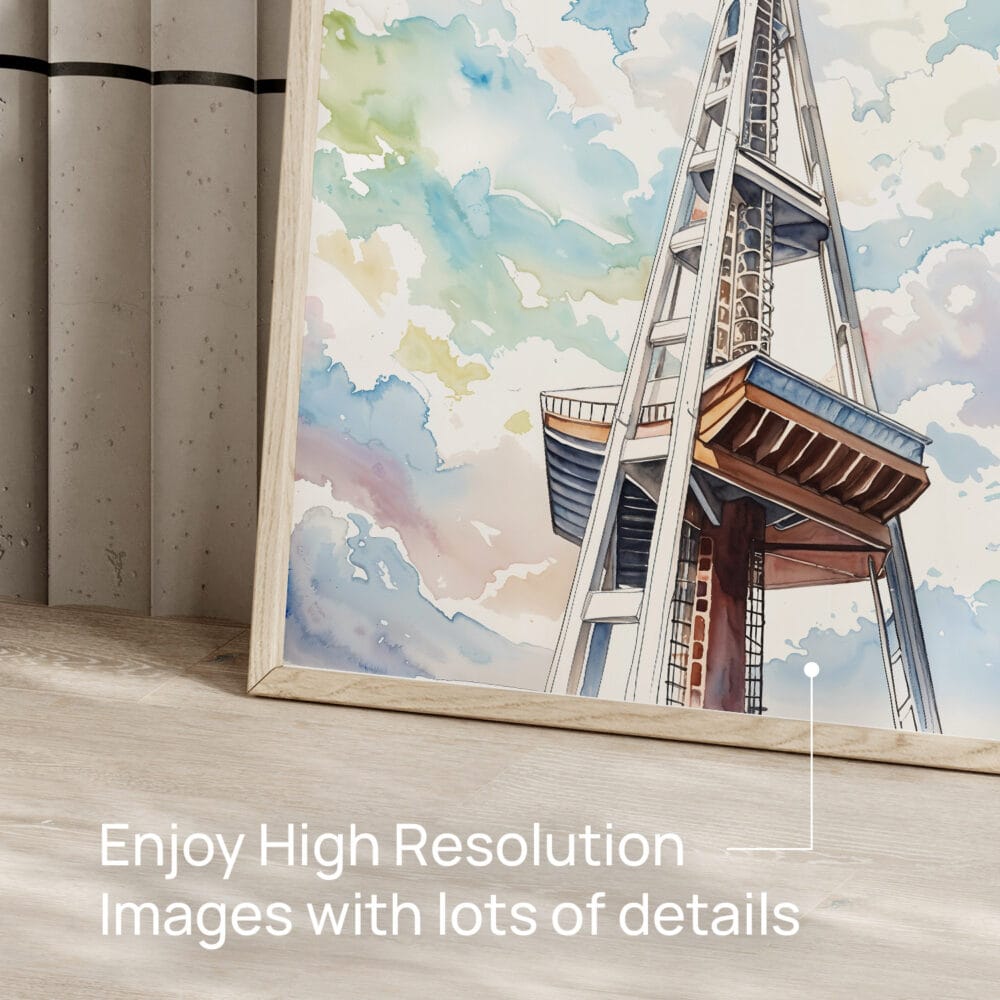 05 - Seattle Space Needle Watercolor Art - Digital Downloads - Detail Zoom.jpg 05 - Seattle Space Needle Watercolor Art - Digital Downloads - Detail Zoom.jpg