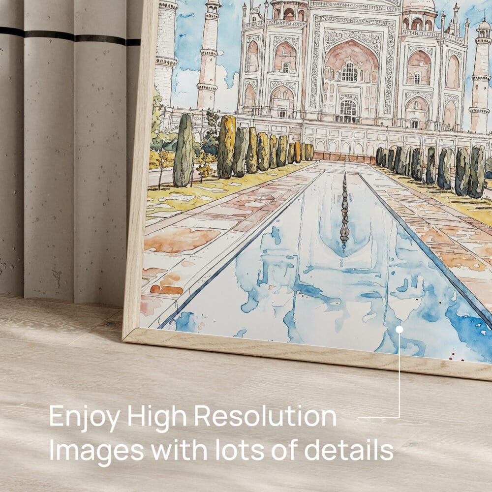 05 - Taj Mahal Vibrant Watercolor Art - Digital Downloads - Detail Zoom.jpg 05 - Taj Mahal Vibrant Watercolor Art - Digital Downloads - Detail Zoom.jpg