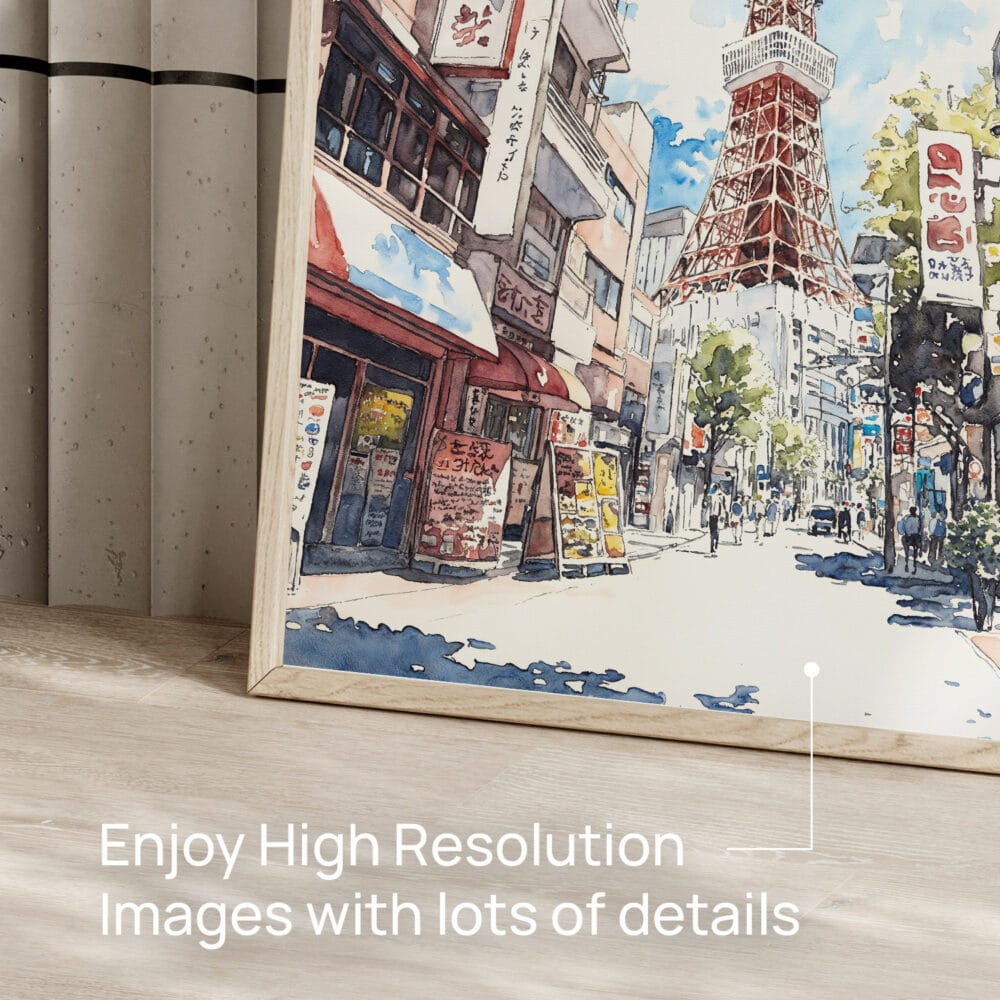 05 - Tokyo Tower Watercolor Art - Digital Downloads - Detail Zoom.jpg 05 - Tokyo Tower Watercolor Art - Digital Downloads - Detail Zoom.jpg