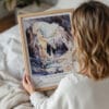 05 - Woman Holding Framed Carlsbad Caverns National Park Watercolor Wall Art - Portrait.jpg