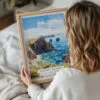 05 - Woman Holding Framed Channel Islands National Park Watercolor Wall Art - Portrait.jpg