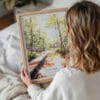 05 - Woman Holding Framed Congaree National Park Watercolor Wall Art - Portrait.jpg