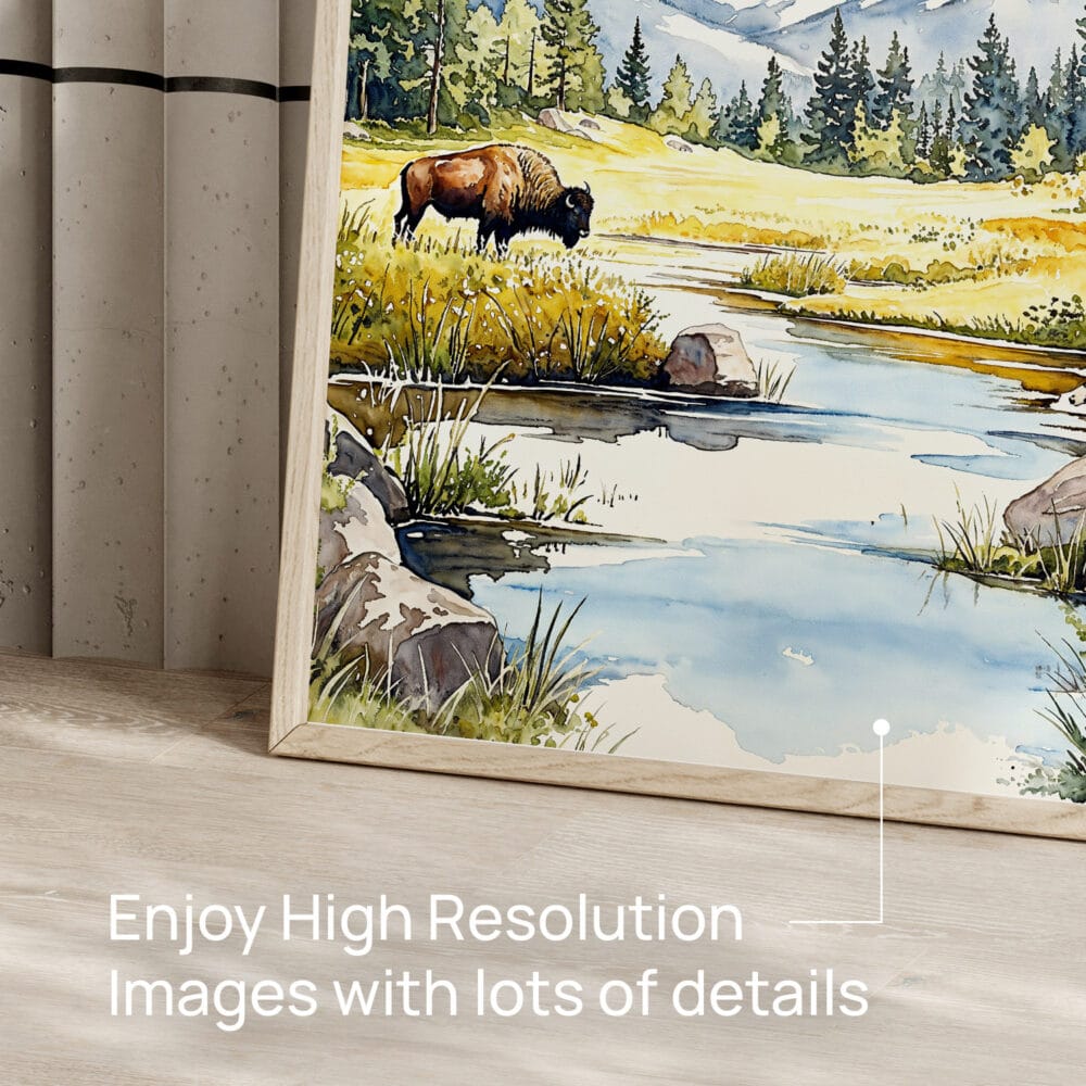 05 - Yellowstone Bison Watercolor Art - Digital Downloads - Detail Zoom.jpg 05 - Yellowstone Bison Watercolor Art - Digital Downloads - Detail Zoom.jpg