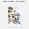 06 - Amalfi Coast Watercolor Art - Digital Downloads - Print Size.jpg