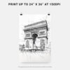 06 - Arc De Triomphe Pencil Drawing Art - Digital Downloads - Print Size.jpg