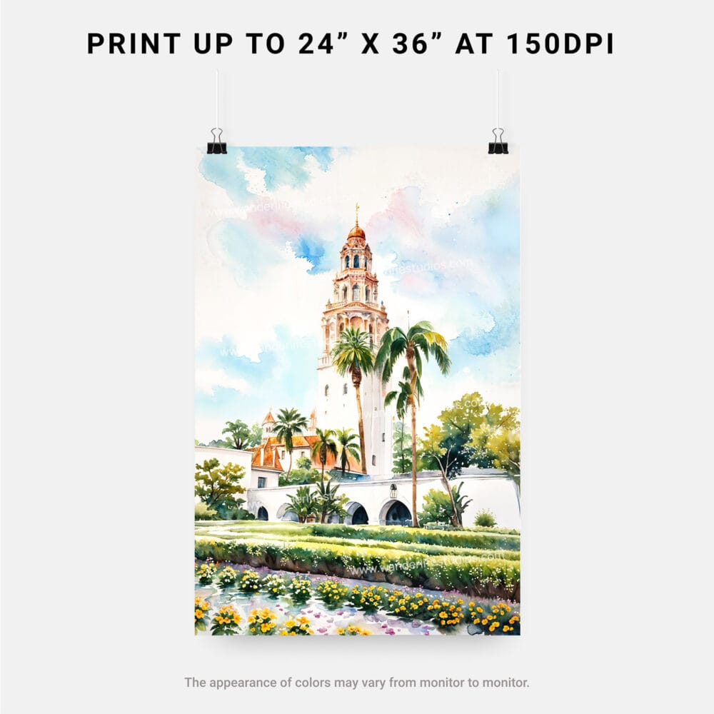 06 - Balboa Park California Tower Watercolor Art - Digital Downloads - Print Size.jpg 06 - Balboa Park California Tower Watercolor Art - Digital Downloads - Print Size.jpg