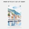 06 - Bergen Norway Waterfront Watercolor Art - Digital Downloads - Print Size.jpg
