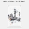 06 - Big Ben Pencil Drawing Art - Digital Downloads - Print Size.jpg