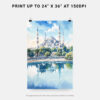 06 - Blue Mosque Watercolor Art - Digital Downloads - Print Size.jpg