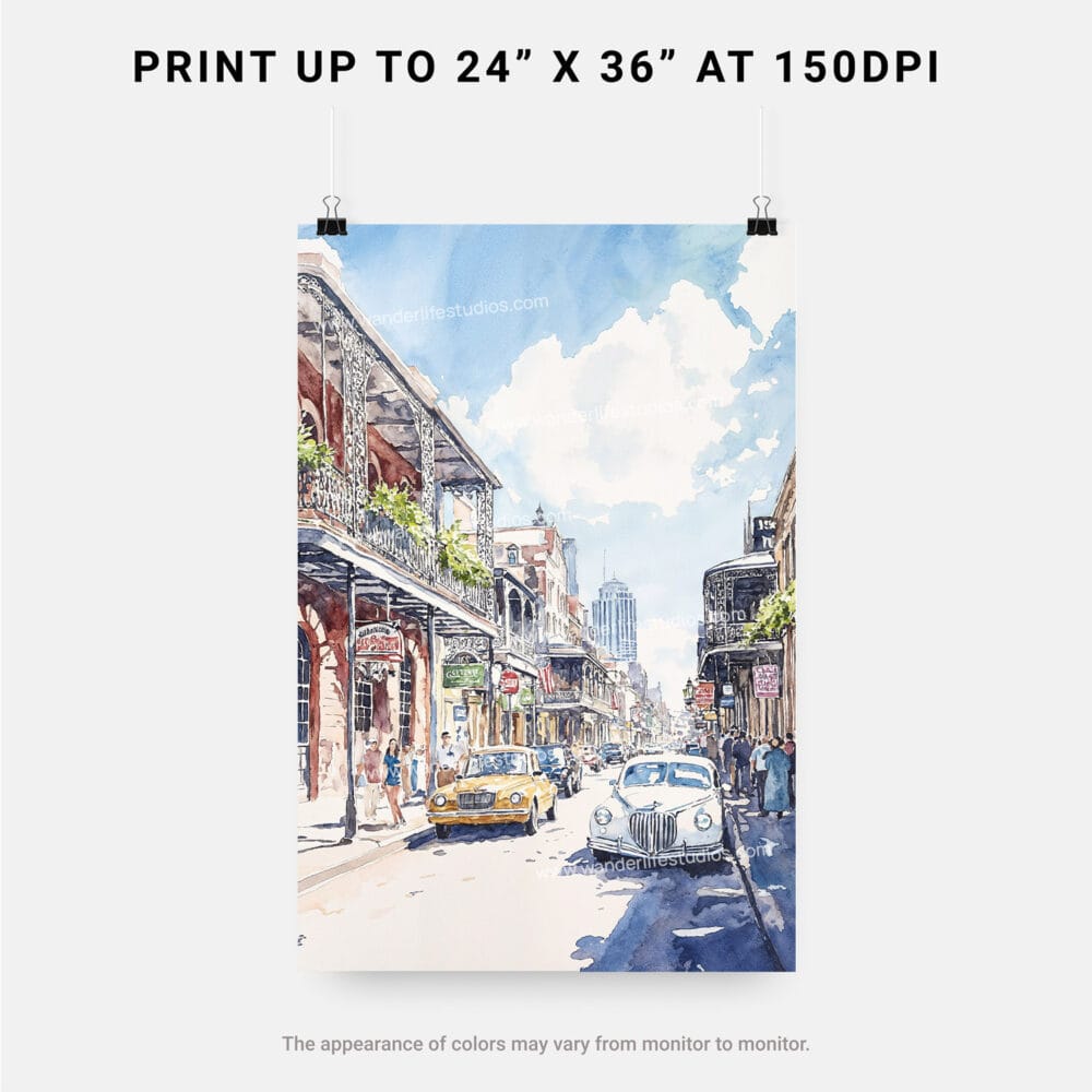 06 - Bourbon Street New Orleans Watercolor Art - Digital Downloads - Print Size.jpg 06 - Bourbon Street New Orleans Watercolor Art - Digital Downloads - Print Size.jpg