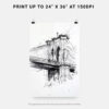06 - Brooklyn Bridge Pencil Drawing Art - Digital Downloads - Print Size.jpg
