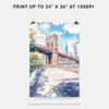 06 - Brooklyn Bridge Watercolor Art - Digital Downloads - Print Size.jpg
