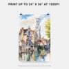 06 - Bruges Belgium Watercolor Art - Digital Downloads - Print Size.jpg