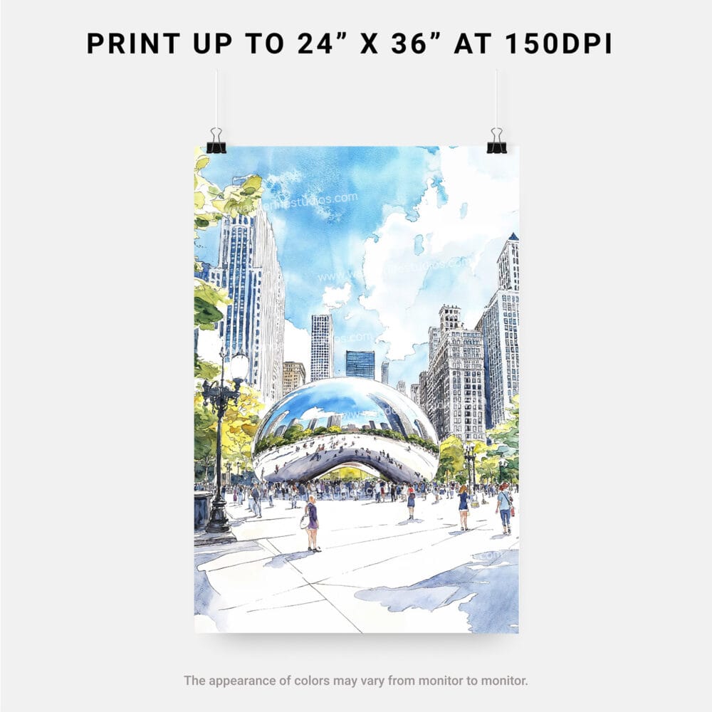 06 - Chicago The Bean Cloud Gate Watercolor Art - Digital Downloads - Print Size.jpg 06 - Chicago The Bean Cloud Gate Watercolor Art - Digital Downloads - Print Size.jpg