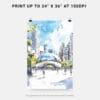 06 - Chicago The Bean Cloud Gate Watercolor Art - Digital Downloads - Print Size.jpg
