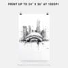 06 - Chicago - The Bean Pencil Drawing Art - Digital Downloads - Print Size.jpg