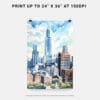 06 - Chicago Willis Tower Watercolor Art - Digital Downloads - Print Size.jpg