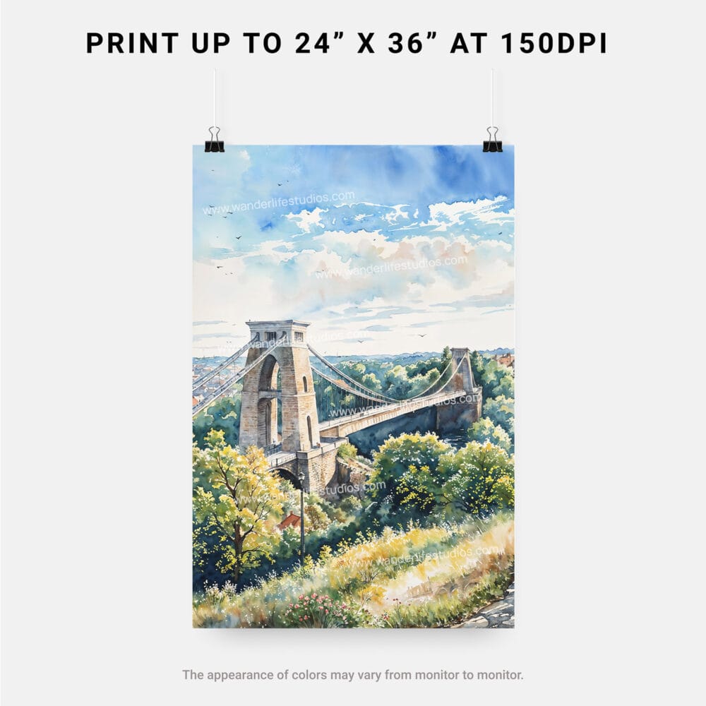 06 - Clifton Bridge Bristol Watercolor Art - Digital Downloads - Print Size.jpg 06 - Clifton Bridge Bristol Watercolor Art - Digital Downloads - Print Size.jpg