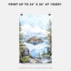 06 - Crater Lake National Park Watercolor Art - Digital Downloads - Print Size.jpg