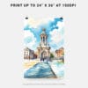 06 - Dublin Trinity College Watercolor Art - Digital Downloads - Print Size.jpg