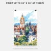 06 - Edinburgh Skyline Watercolor Art - Digital Downloads - Print Size.jpg