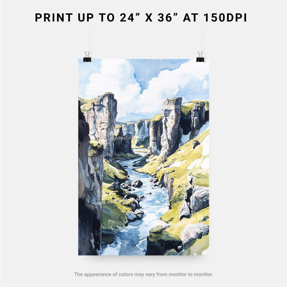06 - Fjadrargljufur Canyon Watercolor Art - Digital Downloads - Print Size.jpg 06 - Fjadrargljufur Canyon Watercolor Art - Digital Downloads - Print Size.jpg