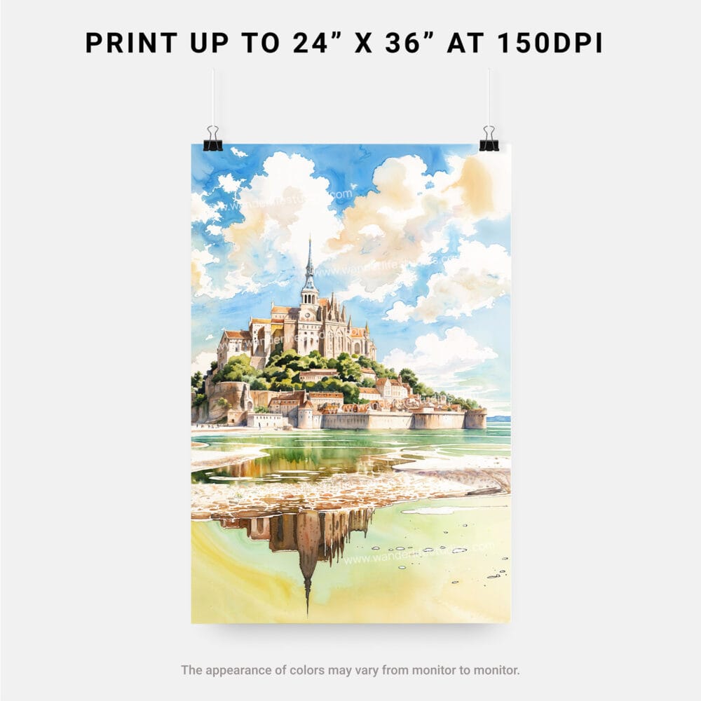 06 - France Mont Saint Michel Watercolor Art - Digital Downloads - Print Size.jpg 06 - France Mont Saint Michel Watercolor Art - Digital Downloads - Print Size.jpg