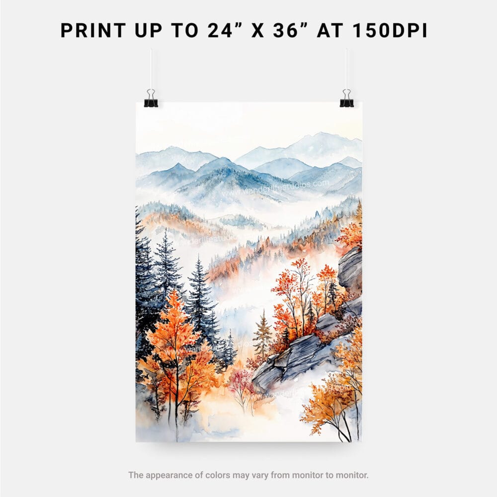 06 - Great Smoky Mountains Watercolor Art - Digital Downloads - Print Size.jpg 06 - Great Smoky Mountains Watercolor Art - Digital Downloads - Print Size.jpg