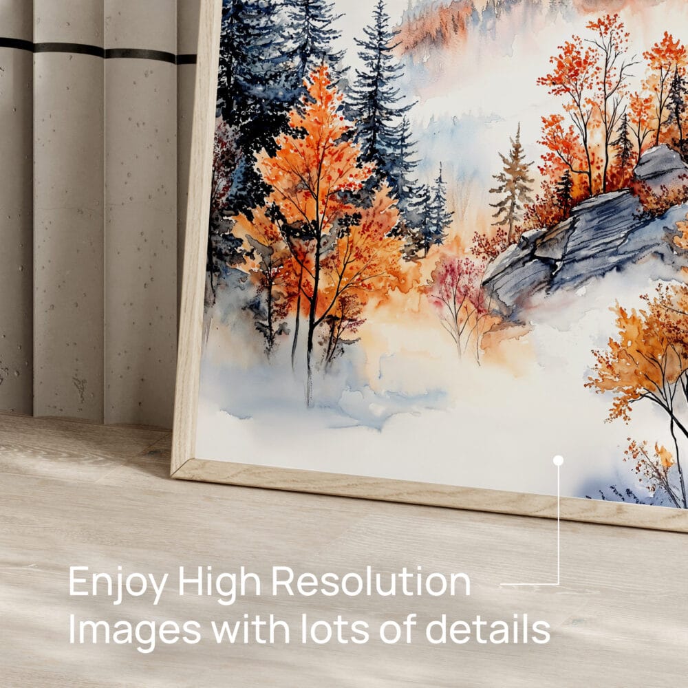 06 - Great smoky mountains watercolor Digital Art Print - Detail Zoom 06 - Great smoky mountains watercolor Digital Art Print - Detail Zoom