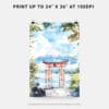 06 - Hakone Gate Watercolor Art - Digital Downloads - Print Size.jpg