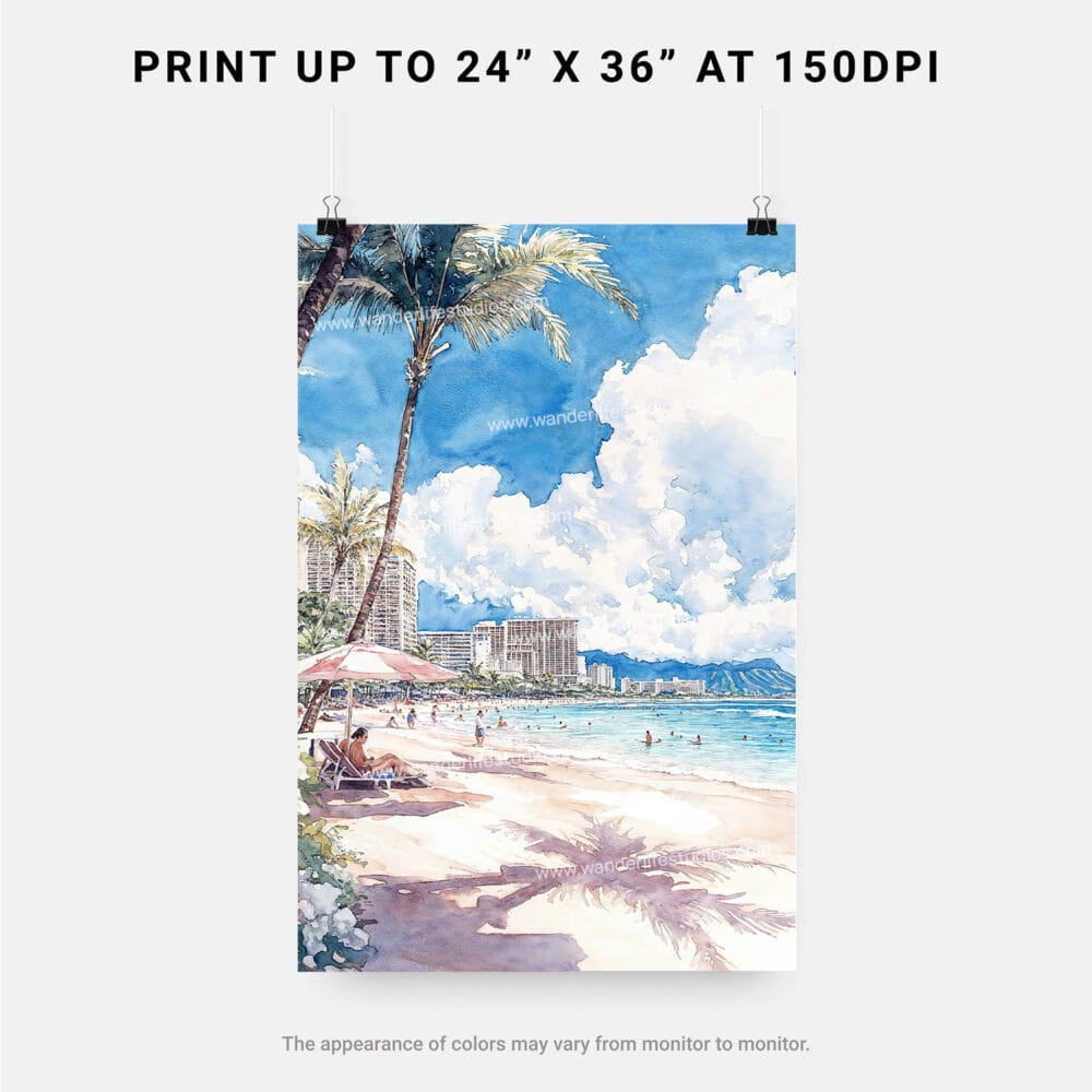 06 - Hawaii Honolulu Waikiki Watercolor Art - Digital Downloads - Print Size.jpg 06 - Hawaii Honolulu Waikiki Watercolor Art - Digital Downloads - Print Size.jpg