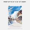 06 - Hokkaido Village Watercolor Art - Digital Downloads - Print Size.jpg