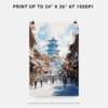 06 - Kathmandu Nepal Watercolor Art - Digital Downloads - Print Size.jpg