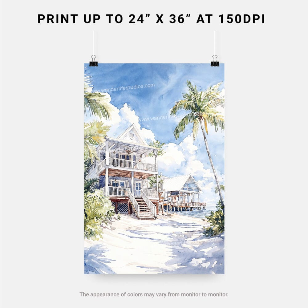 06 - Key West Beach House Watercolor Art - Digital Downloads - Print Size.jpg 06 - Key West Beach House Watercolor Art - Digital Downloads - Print Size.jpg