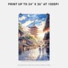 06 - Kyoto Pagoda Watercolor 1 Art - Digital Downloads - Print Size.jpg