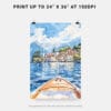 06 - Lake Como Boat View Watercolor Art - Digital Downloads - Print Size.jpg