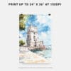 06 - Lisboa Torre de Belém Watercolor Art - Digital Downloads - Print Size.jpg
