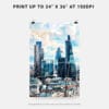 06 - London Business Skyline Watercolor Art - Digital Downloads - Print Size.jpg