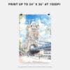 06 - London Tower Bridge Watercolor Art - Digital Downloads - Print Size.jpg