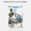 06 - Los Angeles Downtown Watercolor Art - Digital Downloads - Print Size.jpg