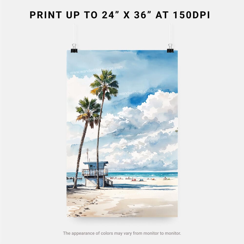 06 - Los Angeles beach lifeguard tower Watercolor Art - Digital Downloads - Print Size.jpg 06 - Los Angeles beach lifeguard tower Watercolor Art - Digital Downloads - Print Size.jpg