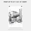 06 - Manhattan bridge - Pencil Drawing Art - Digital Downloads - Print Size.jpg