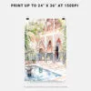 06 - Marrakesh Morroco Backyard Watercolor Art - Digital Downloads - Print Size.jpg